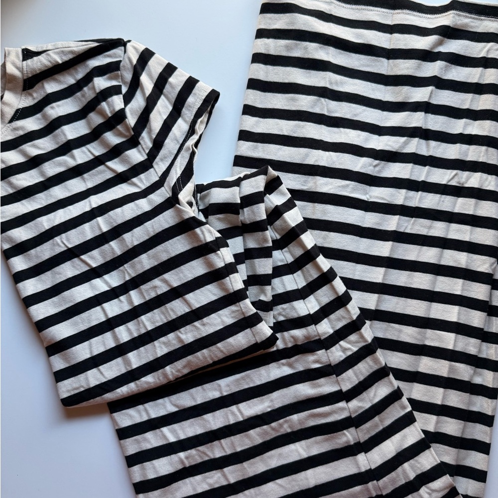 a new day Black and Beige Striped Dress